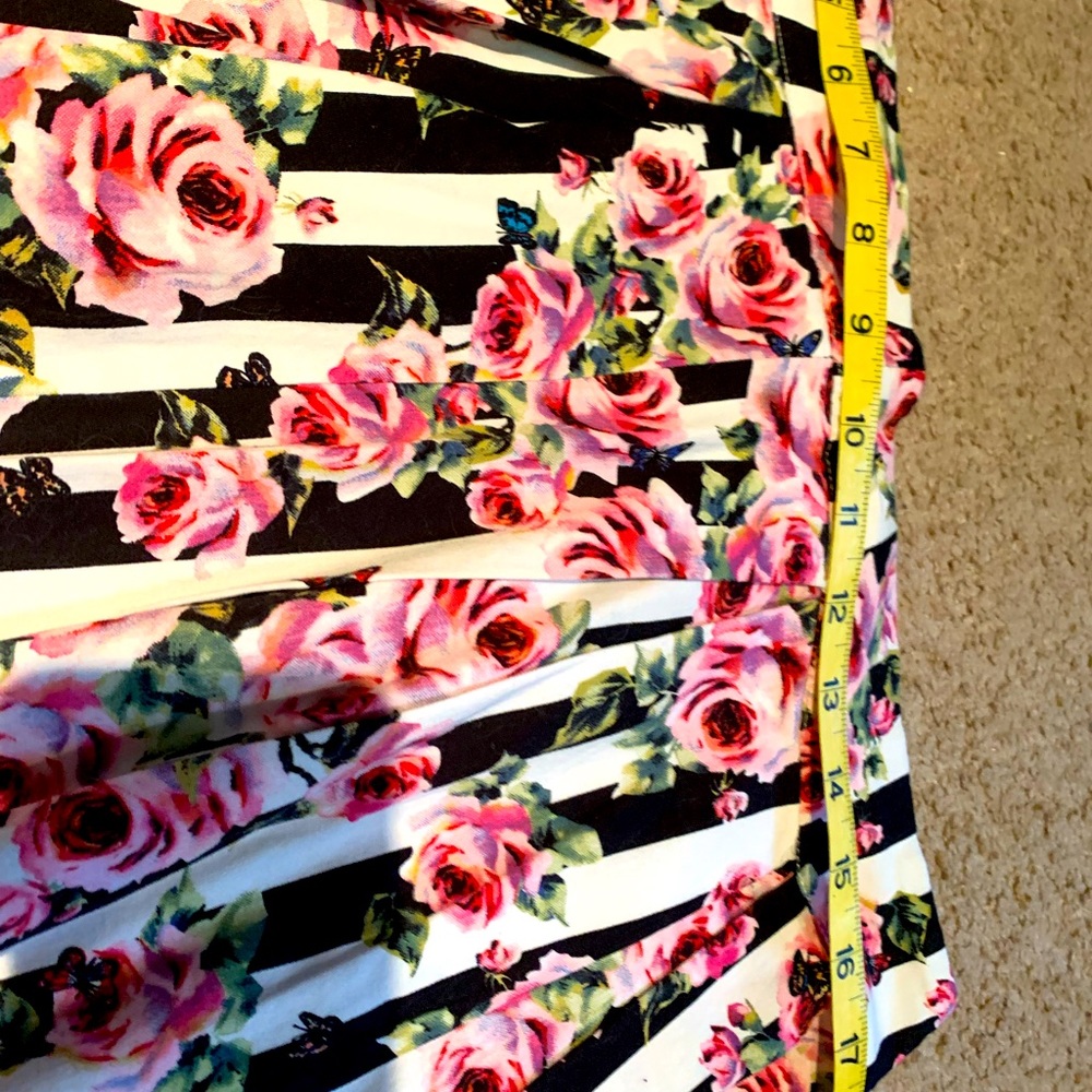 Gorgeous pleated striped skirt with butterflies and flowers. STUNNING!!